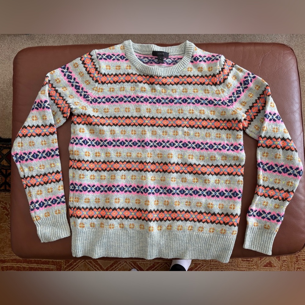 J. Crew Multicolor Fair Isle Sweater Size Small